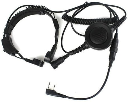 Tactical Throat Mic with Finger PTT Compatible for Baofeng Kenwood Earpiece | Compatible with BaoFeng UV-5RMini UV-5R/5RA/5RA+/5RB/5RC/5RD/5RE/5RE Plus/UV-82/BF-480/490/530/999/888/777/666S/777S/888S