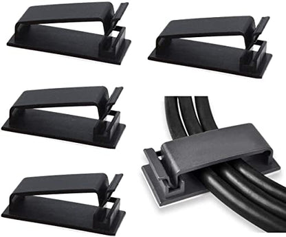 SOULWIT 50Pcs Self Adhesive Cable Management Clips - Black | for TV PC Ethernet Cable, Wall, under Desk Home Office - color: Black