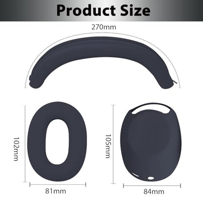 Adhiper 3-in-1 Silicone Sweat Case Cover for Sony WH-1000XM6 Headphones, XM6 Covers Accessories Silicone Ear Pads Covers & Headband Cover & Ear Cups Protector, Washable & Sweatproof - Midnight Blue - color: Midnight Blue