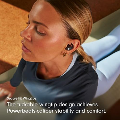 Beats Powerbeats Fit - Wireless Noise Cancelling Workout Earbuds with Secure-Fit Wingtips, Up to 30-Hour Battery Life, Sweat & Water Resistant, Apple & Android Compatible - Jet Black - color: Jet Black, style: Powerbeats Fit