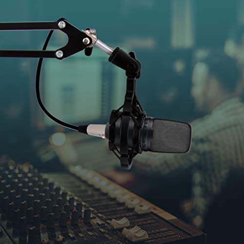 Pyle Microphone Boom Arm Stand - Adjustable Scissor Mic Arm with Desk Clamp, Metal Shock Mount & Adapter Clips - 2.26ft Max Extension for Podcasting, Gaming, & Recording - PMKSH01