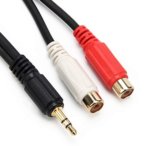 AHIER 3.5mm Male to RCA 2 Female Adapter Audio, Gold 1/8 Stereo Mini Jack | 20cm, Adapter