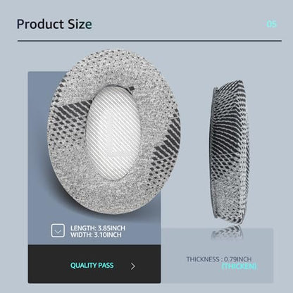 Cooling Gel QuietComfort 35 / QC35 II Replacement Ear Pads for Bose Headphones, Fits QC45 QC25 QC2 QC15, AE2i AE2w, SoundTrue & SoundLink Series (White) - color: Grey & White