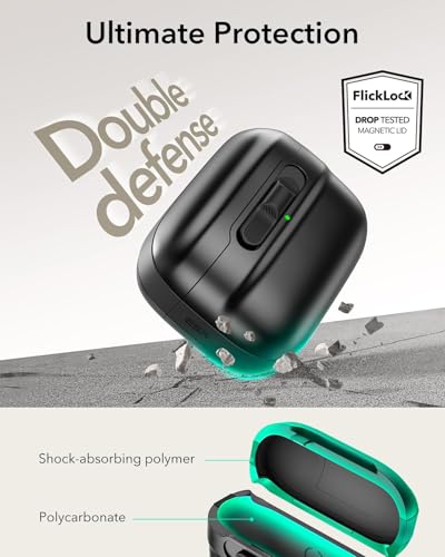 ESR for AirPods Pro 2 Case (2023/2022/2019), Compatible with MagSafe, Black | Compatible with Airpods Pro (USB-C/Lightning Cable), Magnetic Lid, Full Drop Protection Cover with Lanyard - color: Black, size: Airpods Pro 2&1 Case