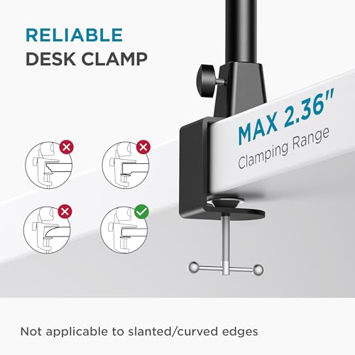 InnoGear Metal Desk Clamp with Wide Compatibility For Microphone Suspension Boom Arm Stand Mic Stand Desk Holder with Adjustable Screw