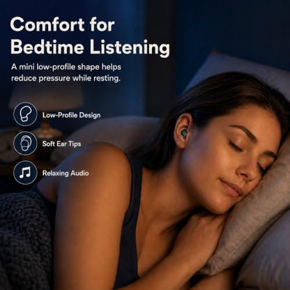 Ultra-Smallest Invisible Earbuds, Discreet Mini Wireless Headphones, Hidden Bluetooth Buds for Small Ears & Sleeping, Compact Sleep Headphones for Side Sleepers, Long Standby - color: Black