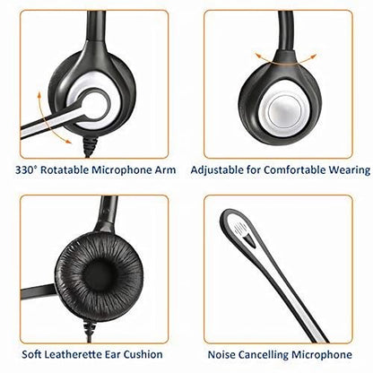 Wantek Cisco Phone Headset with Microphone Noise Cancelling, RJ9 Telephone Headsets Compatible with Cisco Office Phones 7940 7942 7945 7960 7962 7965 7811 7821 8811 8841 8845 8851 Plantronics M12 M22
