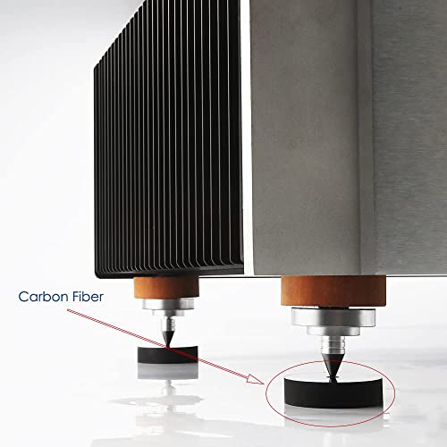 Audiocrast HiFi Speaker Isolation Stand Feet Pads 25x5mm 4X Carbon Fiber Hi-end Speaker Shock Absorber Vibration Dampener Pad Spike Floor Protector for Audio Turntable Subwoofer Amplifier CD DVD AMP - size: 25x5mm