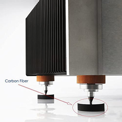 Audiocrast HiFi Speaker Isolation Stand Feet Pads 25x5mm 4X Carbon Fiber Hi-end Speaker Shock Absorber Vibration Dampener Pad Spike Floor Protector for Audio Turntable Subwoofer Amplifier CD DVD AMP - size: 25x5mm