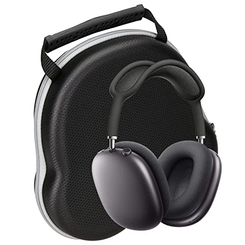 Hard Shell Headphone Carrying Case Compatible with Pioneer DJ HDJ-X5, AirPods Max, SteelSeries Arctis Series - EVA Shockproof Protective Travel Storage Bag, Black