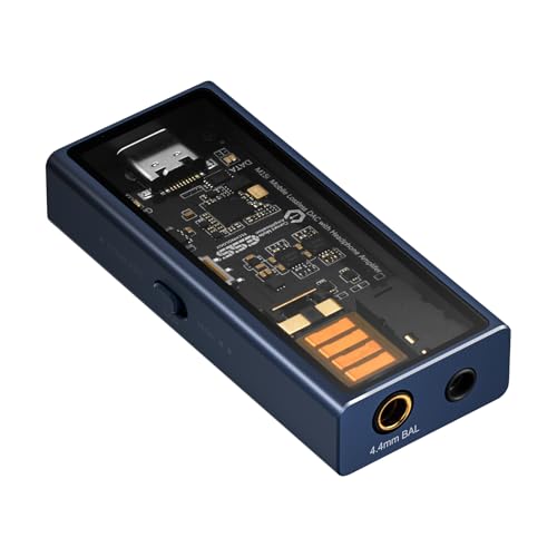 Questyle M15i Blues Blue Headphone Amplifier Portable USB C DAC Amps | [MFi Certified] Jazz / Blues Custom Tuning with 4.4mm/3.5mm Outputs PCM 768kHz/DSD512 Hi-res Lossless Adapter for Phones/PC