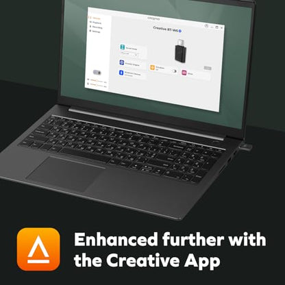 Creative BT-W6 wireless Bluetooth 5.4 and LE audio transmitter with Snapdragon audio, aptX Lossless, low latency and up to 24-bit/96kHz audio, works with PC/Mac/game consoles