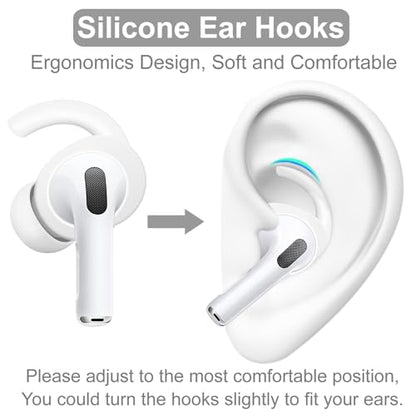 4 Pairs Anti Slip Kit Compatible with AirPods Pro 2, Silicone Sport Ear Hooks and 360° Rotation Adjustable Length Outdoor Earhooks Grip Ear Tips Wing Buds Holder for AirPod Pro 2nd - 4X1