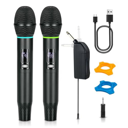 Wireless Karaoke Microphone with RGB LED, 2-Pack