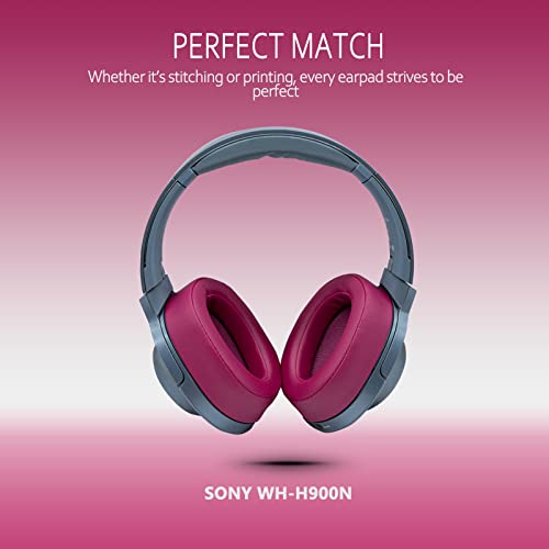 Krone Kalpasmos Replacement Earpads for Sony WH-H900N h.Ear on 2&Sony MDR-100ABN Headphones,Sony Headphone Cushions Compatible with Sony 900N,Sony WH H900N earpads with Soft Foam Leather(Bordeaux Red) - color: Bordeaux Red