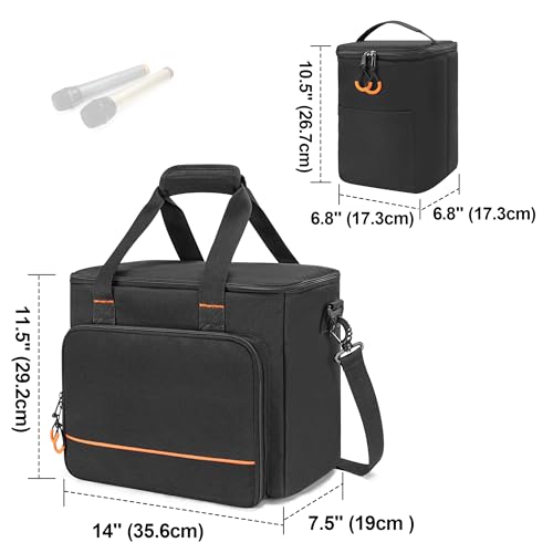 PGmoon 9 Slots Wireless Microphone Case, Microphone Bag for Handheld Mic | Microphone Carrying Case Fit for Singing, Karaoke, Party (Patent Design)