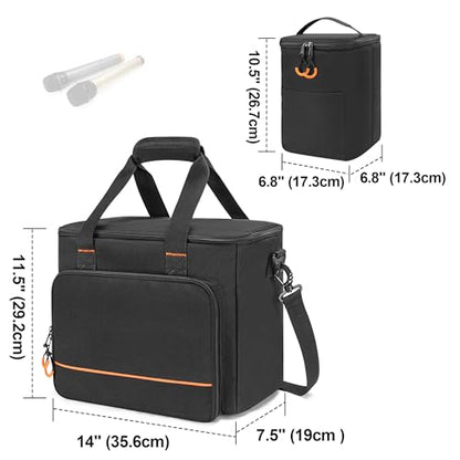 PGmoon 9 Slots Wireless Microphone Case, Microphone Bag for Handheld Mic | Microphone Carrying Case Fit for Singing, Karaoke, Party (Patent Design)