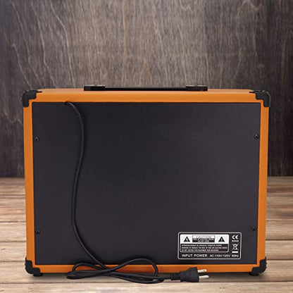 LyxPro 40 Watt Electric Guitar Amplifier | Solid State Studio Amp with 8” 4-Ohm Speaker, Custom EQ Controls, Drive, Delay, ¼” Passive/Active/Microphone Inputs, Aux in & Headphone Jack - Mahogany - color: Mahogany, size: 40 Watt