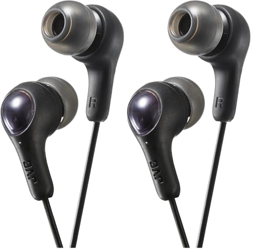 JVC Gumy in Ear Earbud Headphones,Powerful Sound,Comfortable and Secure Fit,Silicone Ear Pieces - HAFX7B Black,Small,(Pack of 2) - size: Small (Pack of 2)