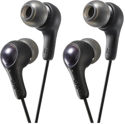 JVC Gumy in Ear Earbud Headphones,Powerful Sound,Comfortable and Secure Fit,Silicone Ear Pieces - HAFX7B Black,Small,(Pack of 2) - size: Small (Pack of 2)