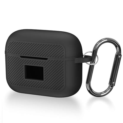 Compatible with TOZO T20 Case Cover, Soft Silicone Skin Case with Keychain, Shock Absorbing and Anti-Drop Protective Case with LED Power Display for Men and Women [Front LED Visible] Black - color: Black