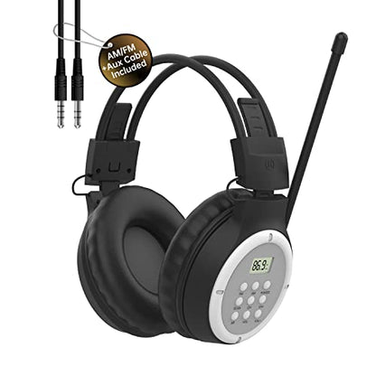 A1 AM FM Radio Headphones 2*AA Battery Operated ((Not Included) | Over Ear Headphone with Radio Bulit In, Best Reception, Comfortable Wear, Easy to Use Gifts for Seniors