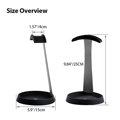 Avantree HS102 - Metal Headphone Stand with Cable Holder | Sturdy metal and silicone desktop stand keeps headphones secure while the.
