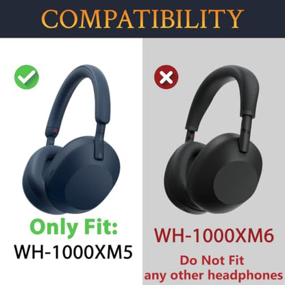 SOULWIT Hinge for Sony WH-1000XM5 - Midnight Blue | Protective Connectors for WH1000XM5(XM5) Headband Side Cover Slider to Fix and Prevent Breakage - color: Midnight Blue