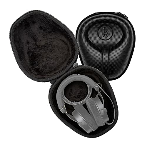 Knox Gear Universal Hard Shell Headphone Case | Plush velvet interior, 360-degree zipper closure, Fits 4-inch earcup models