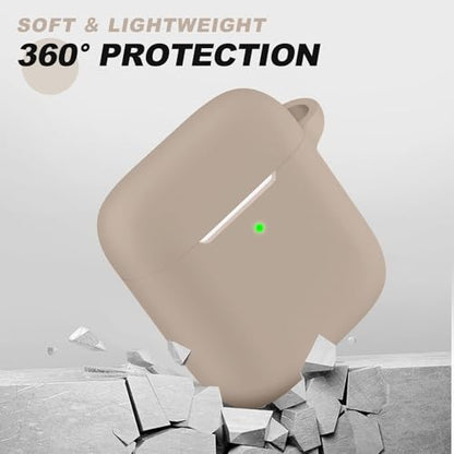 for AirPods Case Cover, Come with Clean Pen，Soft Silicone Protective Cover for Women Men Compatible with Apple AirPods 2nd 1st Generation Charging Case, Front LED Visible,Milk Tea - color: A5-Milk Tea