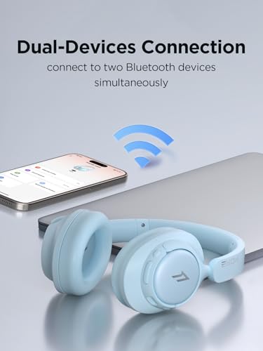 1MORE Wireless Bluetooth Noise-canceling Headphones - HQ31 SonoFlow SE Over-Ear Headphones with Hi-Res Audio, 90H Playtime, Clear Calls, Preset EQ Via App, Comfort for Home Office Travel(Blue) - color: Blue