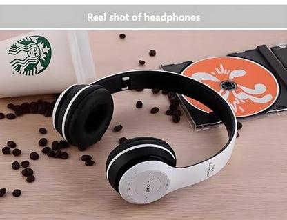Wireless Bluetooth Over-Ear Headphones, Hybrid Noise Cancelling, HiFi Stereo, Foldable, Lightweight, Deep Bass, Black