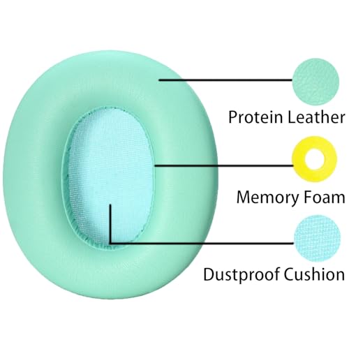 Replacement Earpads for Edifier W820NB Noise Cancelling Headphones - Green | Xinyuekj Premium Protein Leather Cushions, Comfort Upgrade Ear Cups - Set of 2 Ear Covers