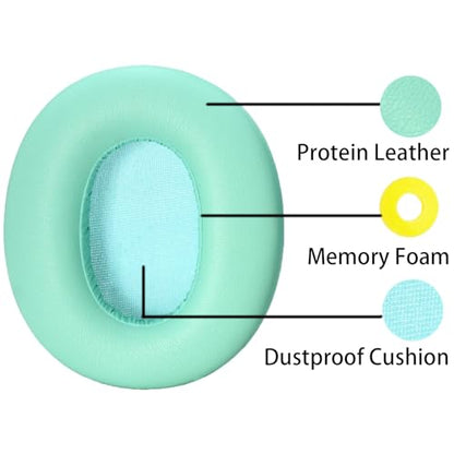 Replacement Earpads for Edifier W820NB Noise Cancelling Headphones - Green | Xinyuekj Premium Protein Leather Cushions, Comfort Upgrade Ear Cups - Set of 2 Ear Covers