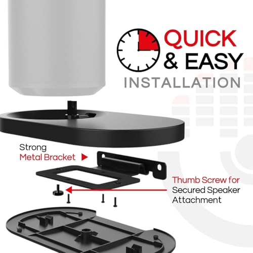 Sound bass ERA 100 Shelf Wall Mount, Black, Single (1pc) - color: Black