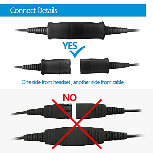 Telephone-Headset with Noise-Cancelling Microphone – Call Center Quick Disconnect (QD) Headset with RJ09 Cables, compatible with Yealink, Grandstream, Polycom, Snom, Fanvil, and Mitel Phones (Mono) - size: Mono