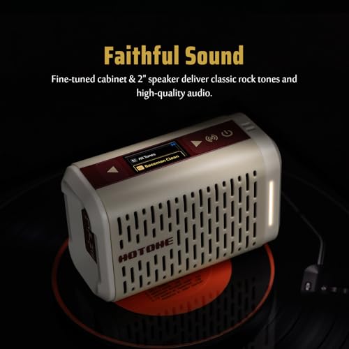 HOTONE Pulze Mini 5W Mini Ultra-Portable Smart Guitar Amp & Speaker | Ultra-portable amp & BT speaker in one.191 effects,200 tones(Presets), up to 20 user IRs &11-hr battery - color: White