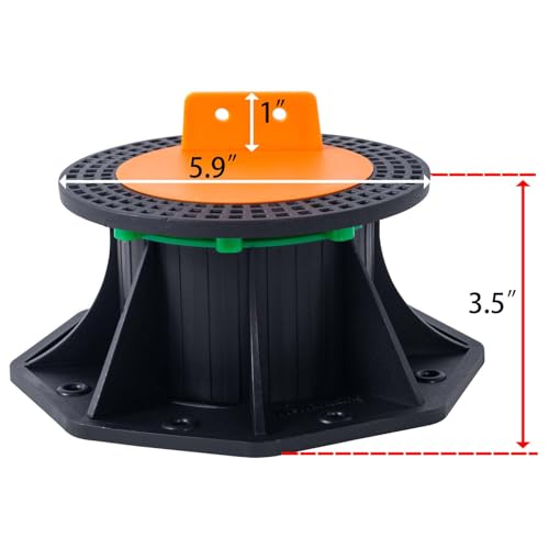 8 PCS Adjustable Plastic Pedestal Paver 3.5" to 5.5",Floor Slate Support Floor Lift,Deck Support Floor Raising (Enhanced Unilateral keel Slot) - size: Enhanced Unilateral keel slot
