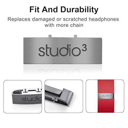 Studio 3 Hinge Headband Connector Replacement Metal Repair Parts Compatible with Beats Studio 3.0 Wireless Over-Ear Headphones Headband Metal Folding Hinger Clip Cover Pin Repair Kit (Titanium Gray) - color: Titanium Gray