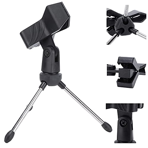 Desktop Mic Holder Microphone Stand Foldable Portable Angle Adjustable Tripod Bracket