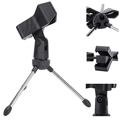 Desktop Mic Holder Microphone Stand Foldable Portable Angle Adjustable Tripod Bracket