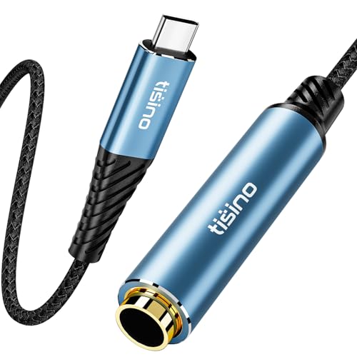 Tisino USB C to Aux 1/4" TRS Headphone Adapter Cable,384kHz/32bit, 20cm | USB C to 6.35mm TRS Stereo Audio Jack for Smartphone/Laptop/Amplifier/Mixer/Speaker, Gold-Plated DAC Chip - size: 0.2m/0.65FT