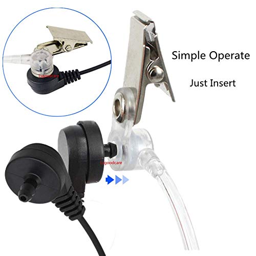 Lsgoodcare Replacement Coil Tube White, 20Pcs Acoustic Air Tube Audio Tube with Earbuds Compatible for Motorola Kenwood Icom Midland Two Way Radio Walkie Talkie Ear Piece - color: 20pack-white clip