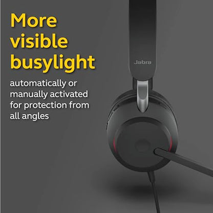 Jabra Evolve2 40 UC Wired Headphones, USB-C, Stereo, Black – Telework Headset for Calls and Music, Enhanced All-Day Comfort, Passive Noise Cancelling Headphones, UC-Optimized with USB-C Connection - size: Unified Communications, style: Stereo (USB-C)