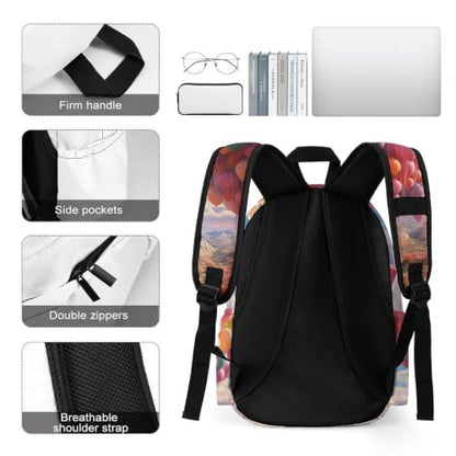 Travel Backpack for Women Men Carry On Backpack Coffee Collection Laptop Bag Lightweight Casual Daypack - color: Colorful Balloons