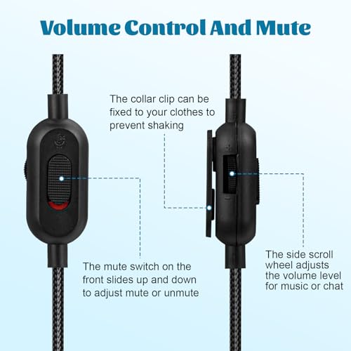 QC35 Microphone Compatible with Bose QC25, QC35, QC35 II, QC45, NC700 Headphones, Boom Gaming Microphone Cable with Mute and Volume Control for PS4, PS5, PC, Laptop, Xbox One Controller, 6ft