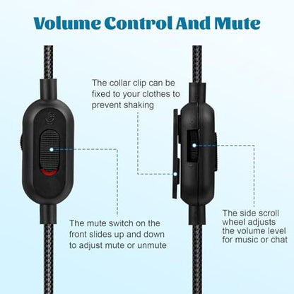 QC35 Microphone Compatible with Bose QC25, QC35, QC35 II, QC45, NC700 Headphones, Boom Gaming Microphone Cable with Mute and Volume Control for PS4, PS5, PC, Laptop, Xbox One Controller, 6ft