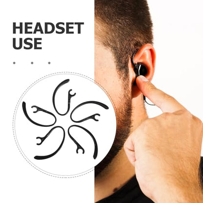 10pcs Wireless Earphone Ear Hooks - 360° Rotatable Silicone Earbud Earloops - Anti-Slip Sports Earbud Holder Clamps - Earpeice Clip Accessories for Secure Fit Black - color: Black