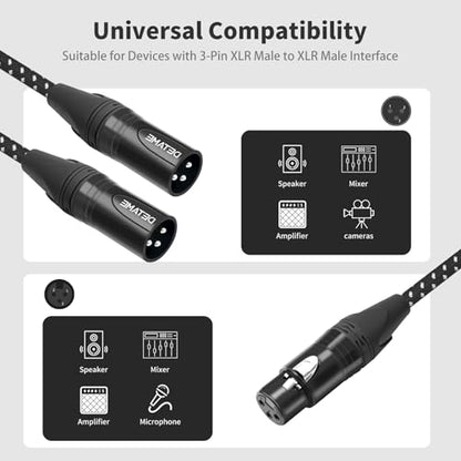 2Pack XLR Female to Dual Male Y Splitter Cable, Female XLR to 2 Male Y Cable,3Pin Y Splitter 1 F to 2 M for Micphone Mixer 2FT - color: XLR 1F To 2 M, size: 2FT