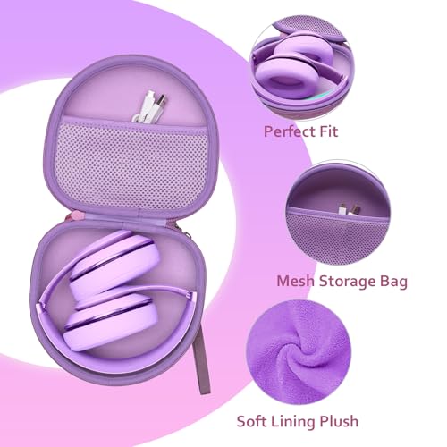 Headphone Case for JLab/Beats/TOZO/JBL/BERIBES/Picun Etc Headphones, Purple | for JLab JBuds Lux ANC/Go Lux ANC, Beats Studio Pro/Solo 4 3,TOZO HT3,KVIDIO Etc Headphone, Hard Shell Case for Travel Home - color: Purple